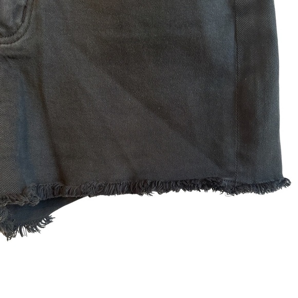 Victoria's‎ Secret Pink Denim Shorts Raw Hem Stretch Black Edgy Summer Size 6 - Picture 3 of 5